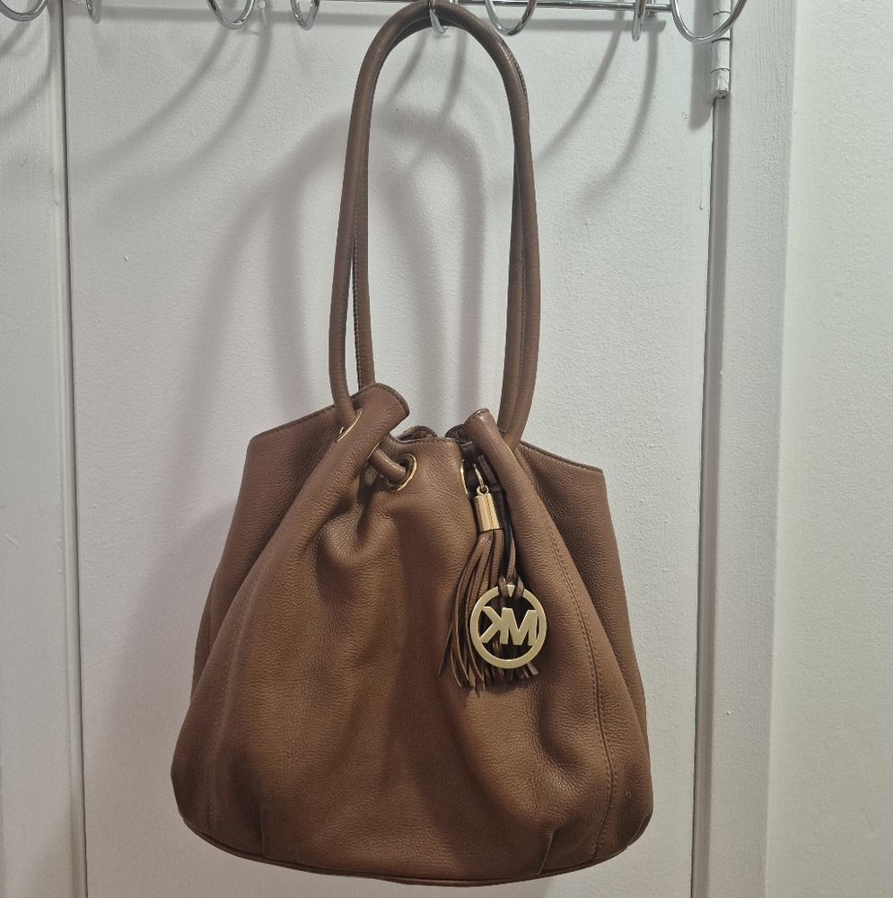 MICHAEL KORA Brown Leather Tote Bag